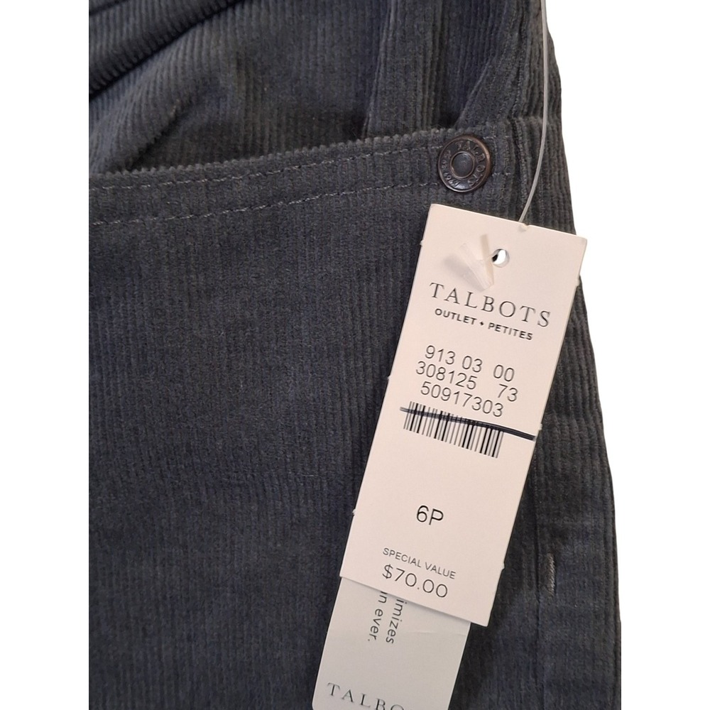 Talbots Jeans Women's 6P Gray Corduroy Simply Flatering Straight‎ Leg - Picture 6 of 6
